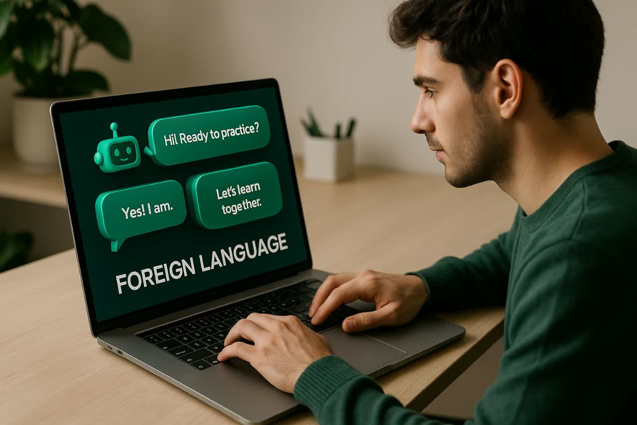 یادگیری زبان با هوش مصنوعی و چت‌بات‌ها 